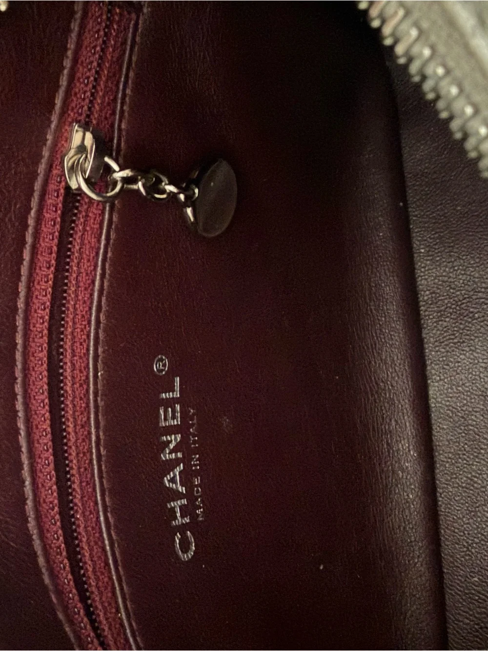 CHANEL Quilted Leather Camera Crossbody in Silver Metallic Gray